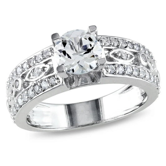 Women'S 1-7/8 Carat T.G.W. Created White Sapphire Filigree Engagement Ring in Sterling Silver