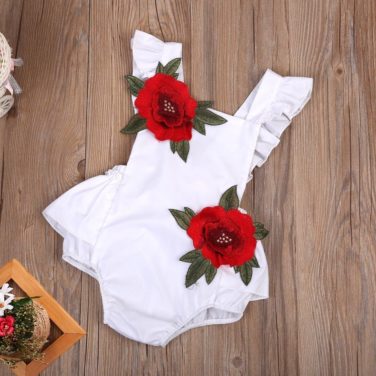 Baby Girl's Jumpsuit Newborn Infant Kids Floral Summer Romper Bodysuit Sundress Outfits (6-12)