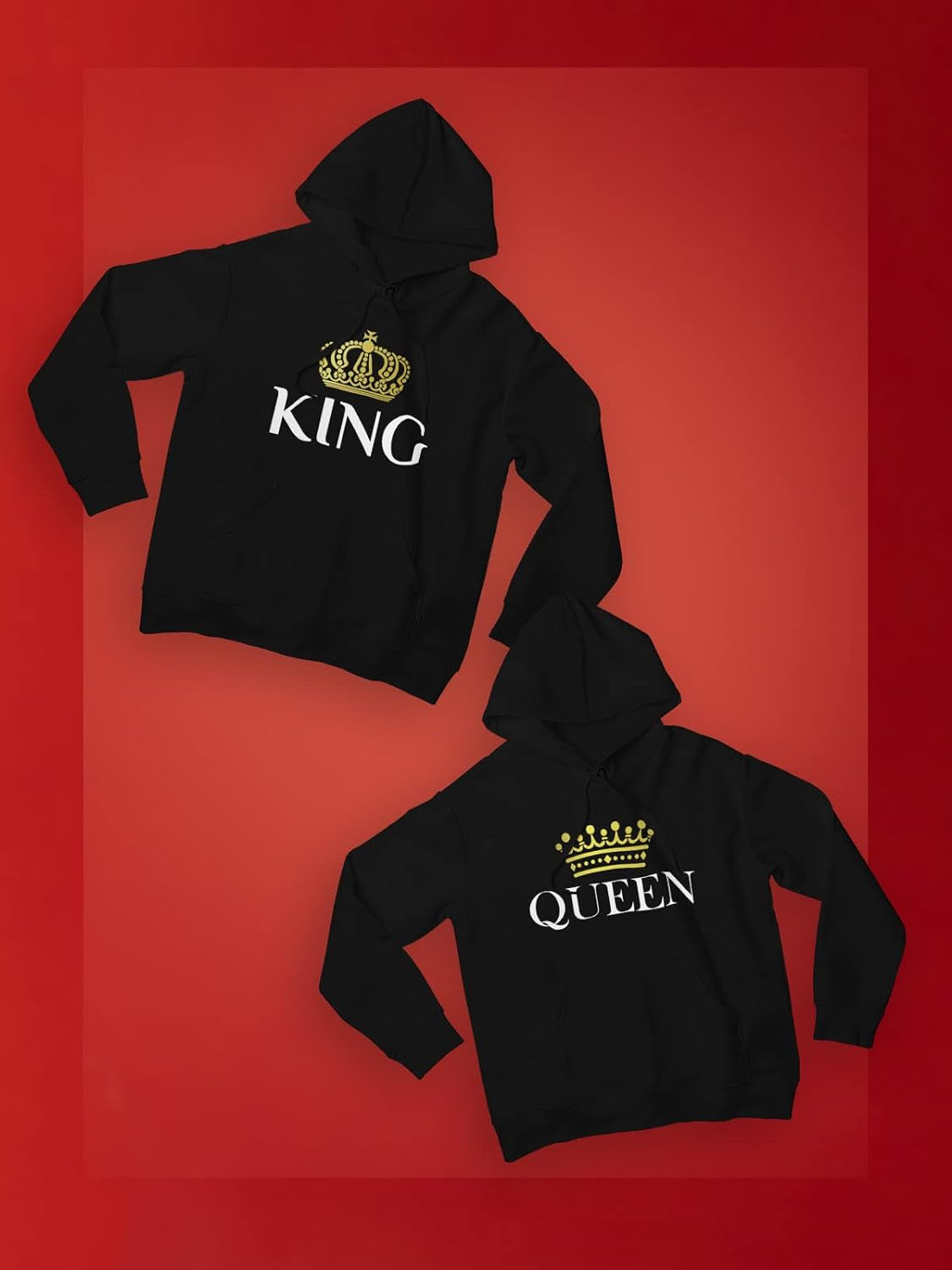 King and Queen Matching Hoodies set for Couples His and Hers 