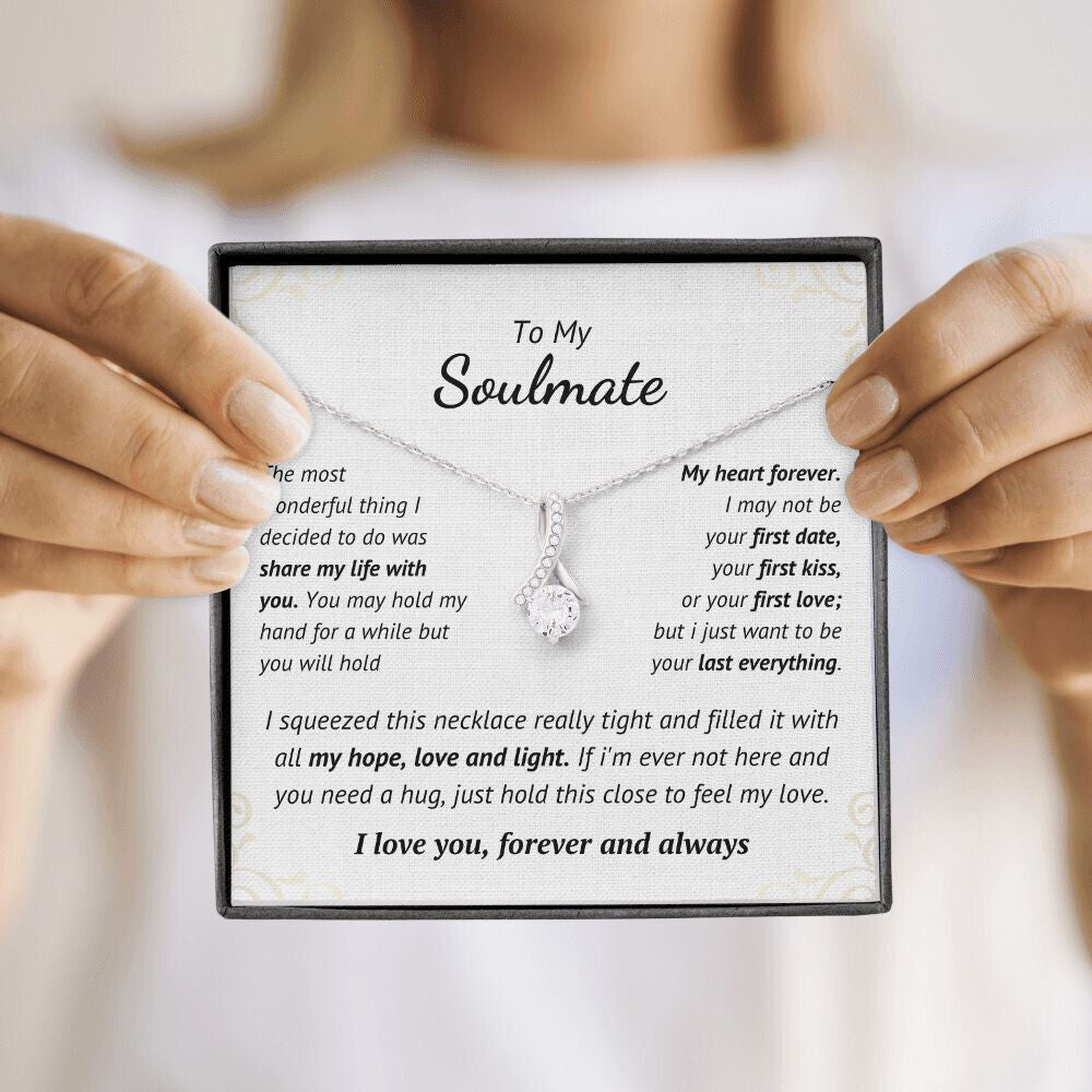 To Soulmate Necklace Gift for Girlfriend Wife Valentines Day