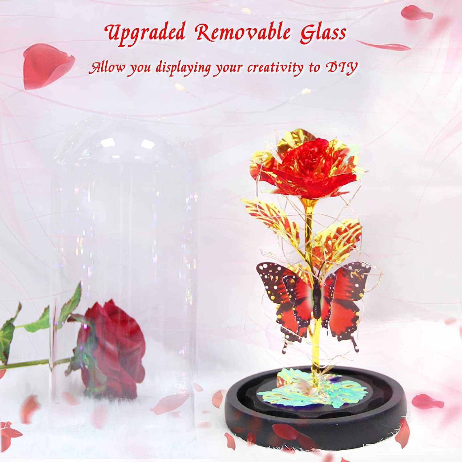 Galaxy Flowers Rose Birthday Gift for Women Mom Grandma, Enchanted Infinity Rose in Glass Dome, Valentines Rose Gifts for Valentine'S Day Mother'S Day Anniversary Wedding