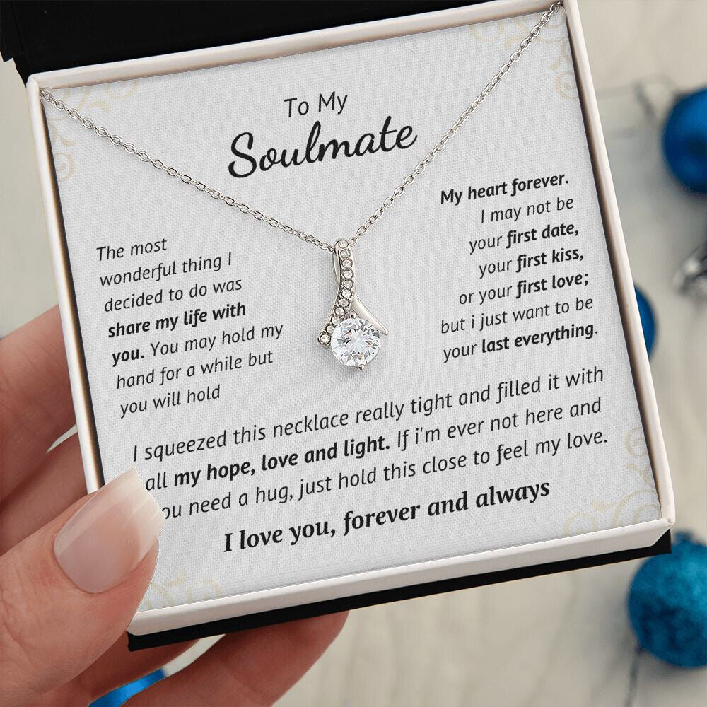 To Soulmate Necklace Gift for Girlfriend Wife Valentines Day