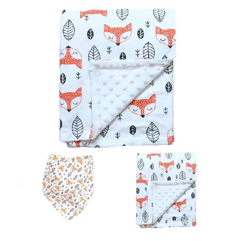 Newborn Baby Blanket Thick Warm Thermal Flannel Fleece Quilts Infant Bebe Cotton Fox Lion Swaddle Envelope Receiving Blankets
